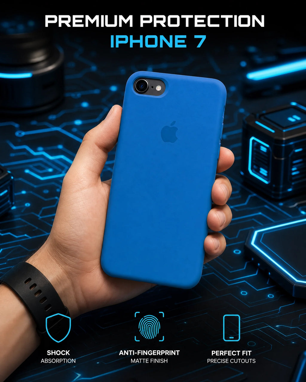 Premium Silicone Case for iPhone 7 – Slim, Shockproof, Anti-Slip Protective Cover