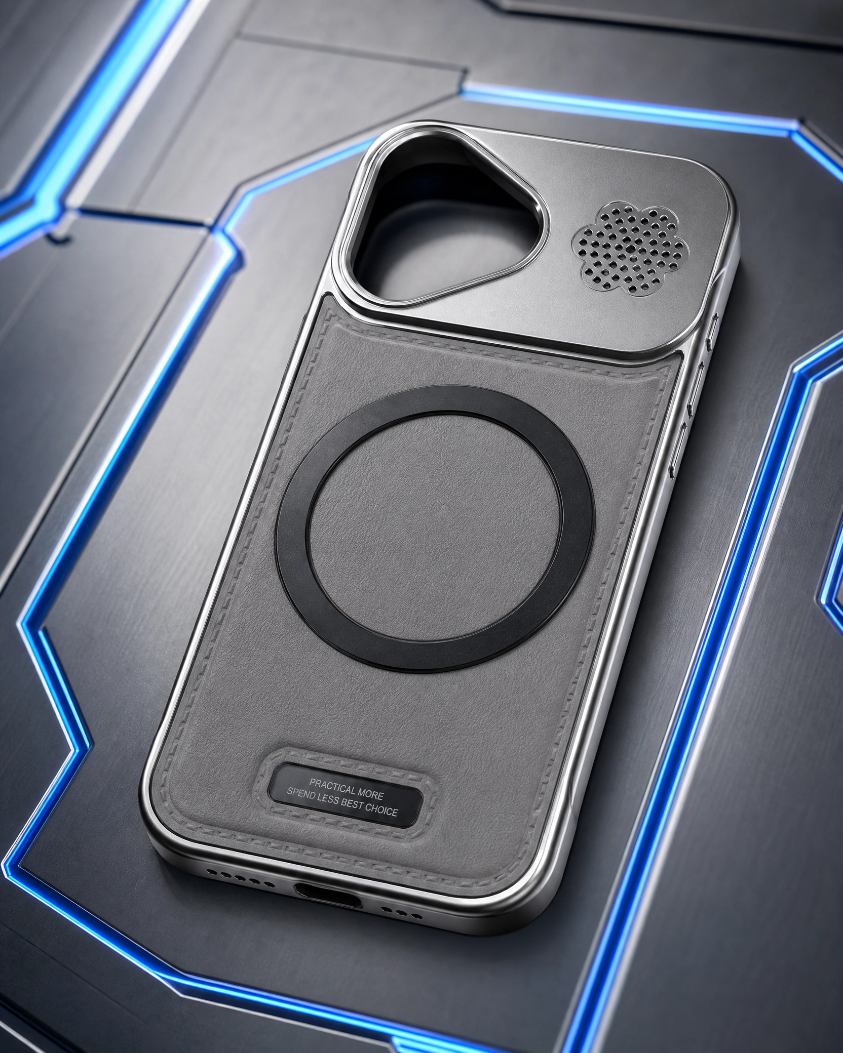 iPhone 17 Case Grey Metal Edition – Shockproof Metallic Protective Cover