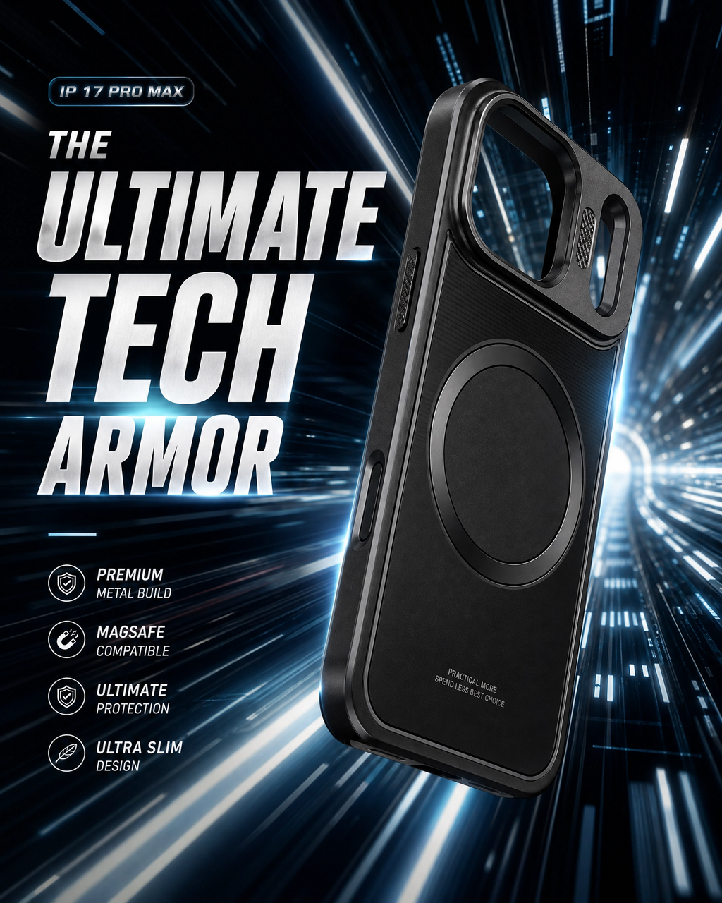 iPhone 17 Pro Max Metal Case – Aircraft-Grade Aluminum Bumper