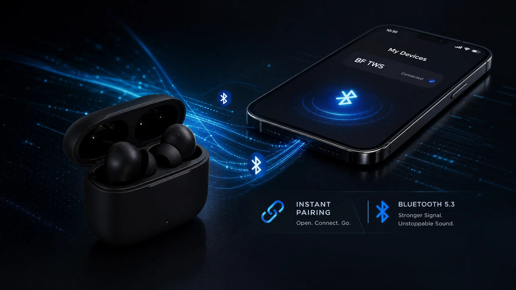 Premium Wireless Earbuds – Crystal Clear Sound, Deep Bass, Bluetooth 5.3, Noise Cancellation & Long Battery Life