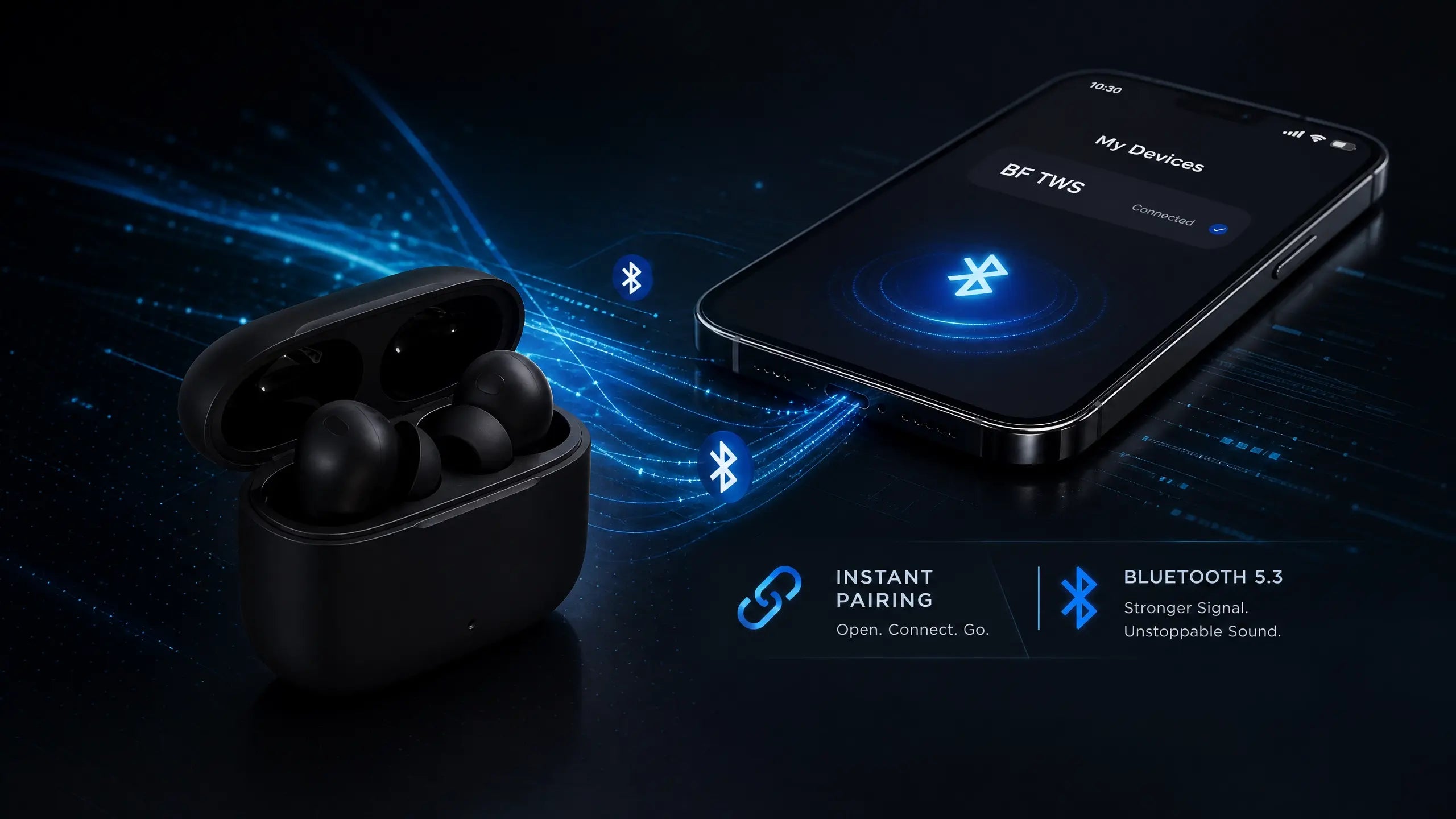 Premium Wireless Earbuds – Crystal Clear Sound, Deep Bass, Bluetooth 5.3, Noise Cancellation & Long Battery Life