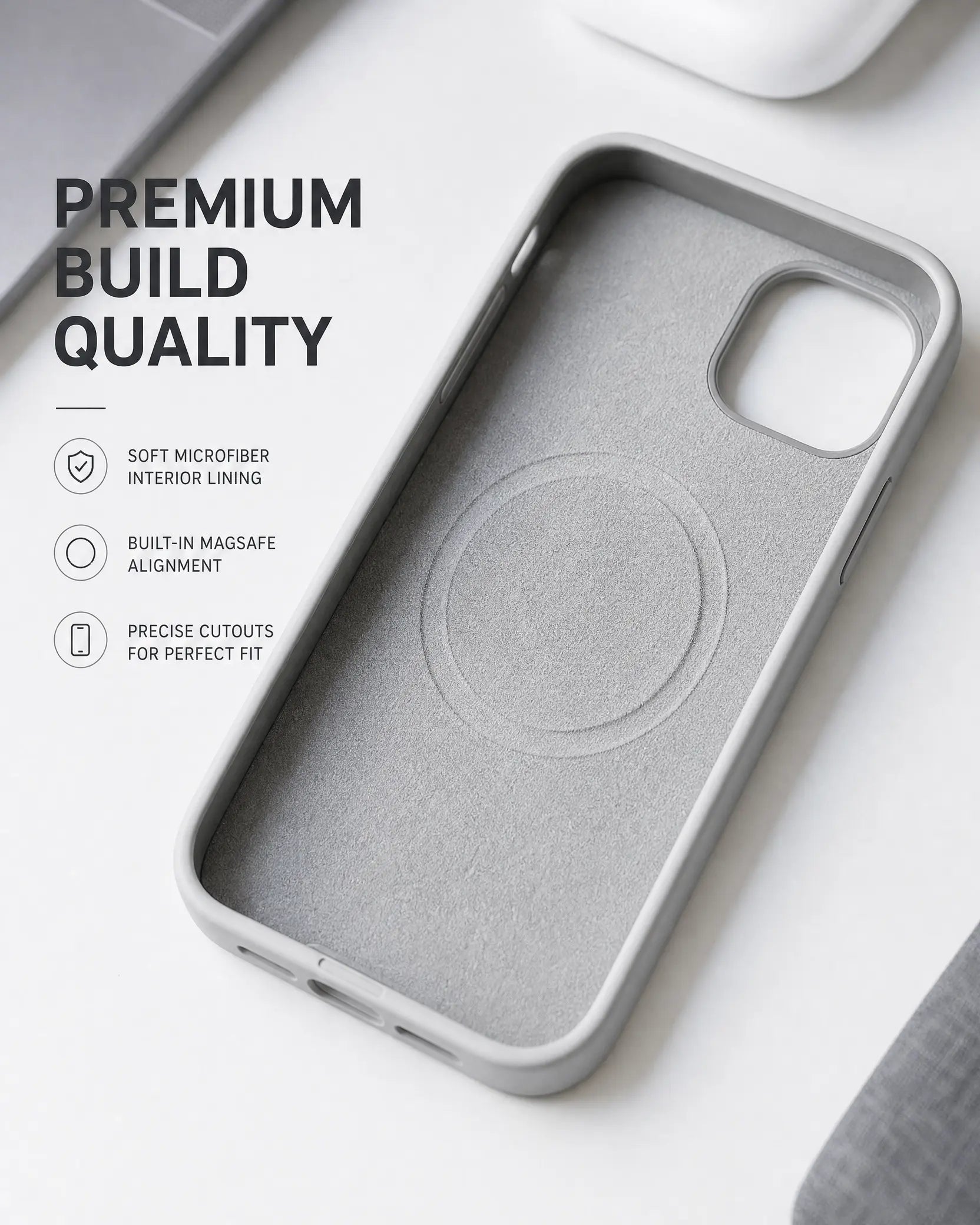 iPhone 13 Silicone Case – Shockproof, Microfiber-Lined Cover