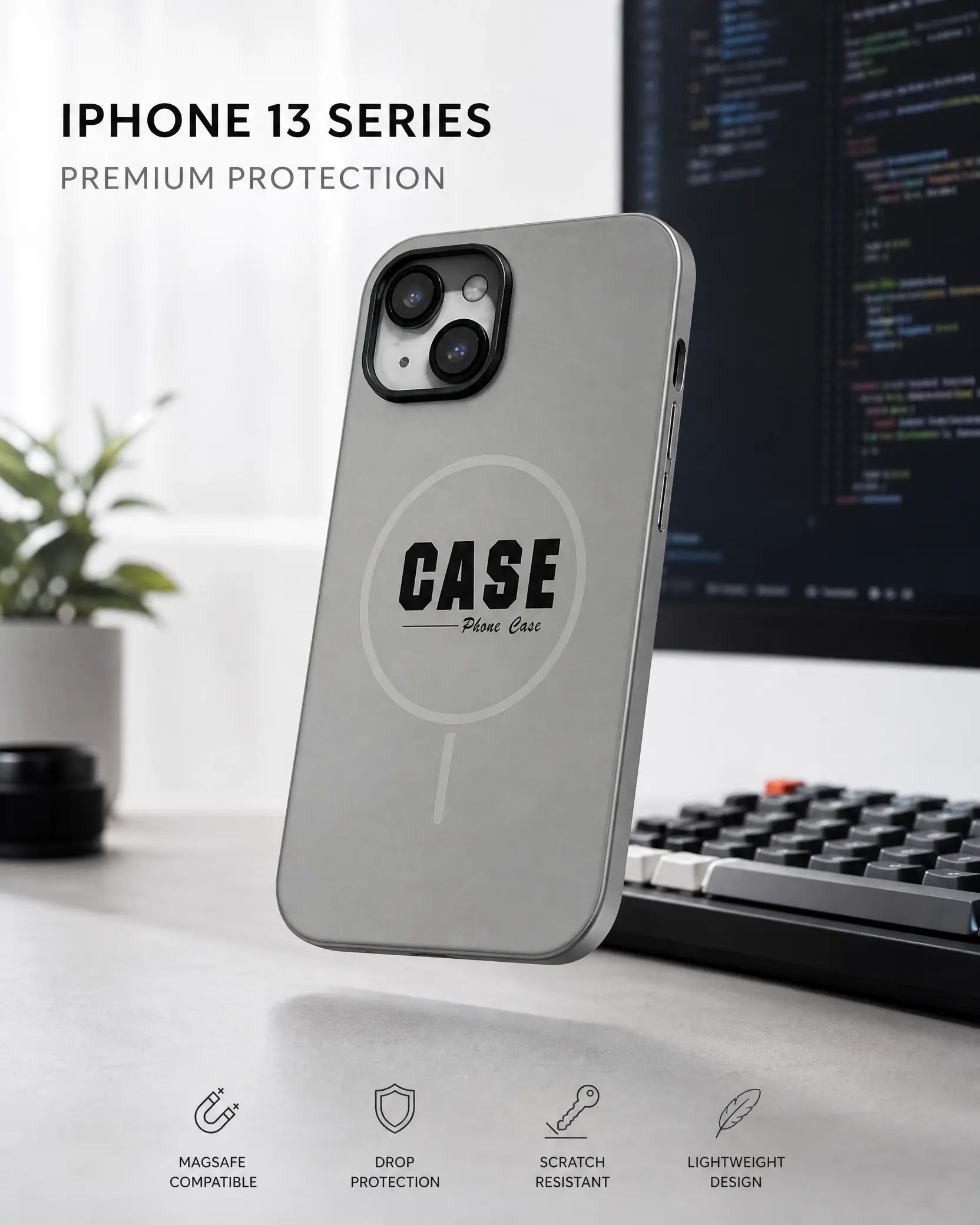 iPhone 13 Silicone Case – Shockproof, Microfiber-Lined Cover