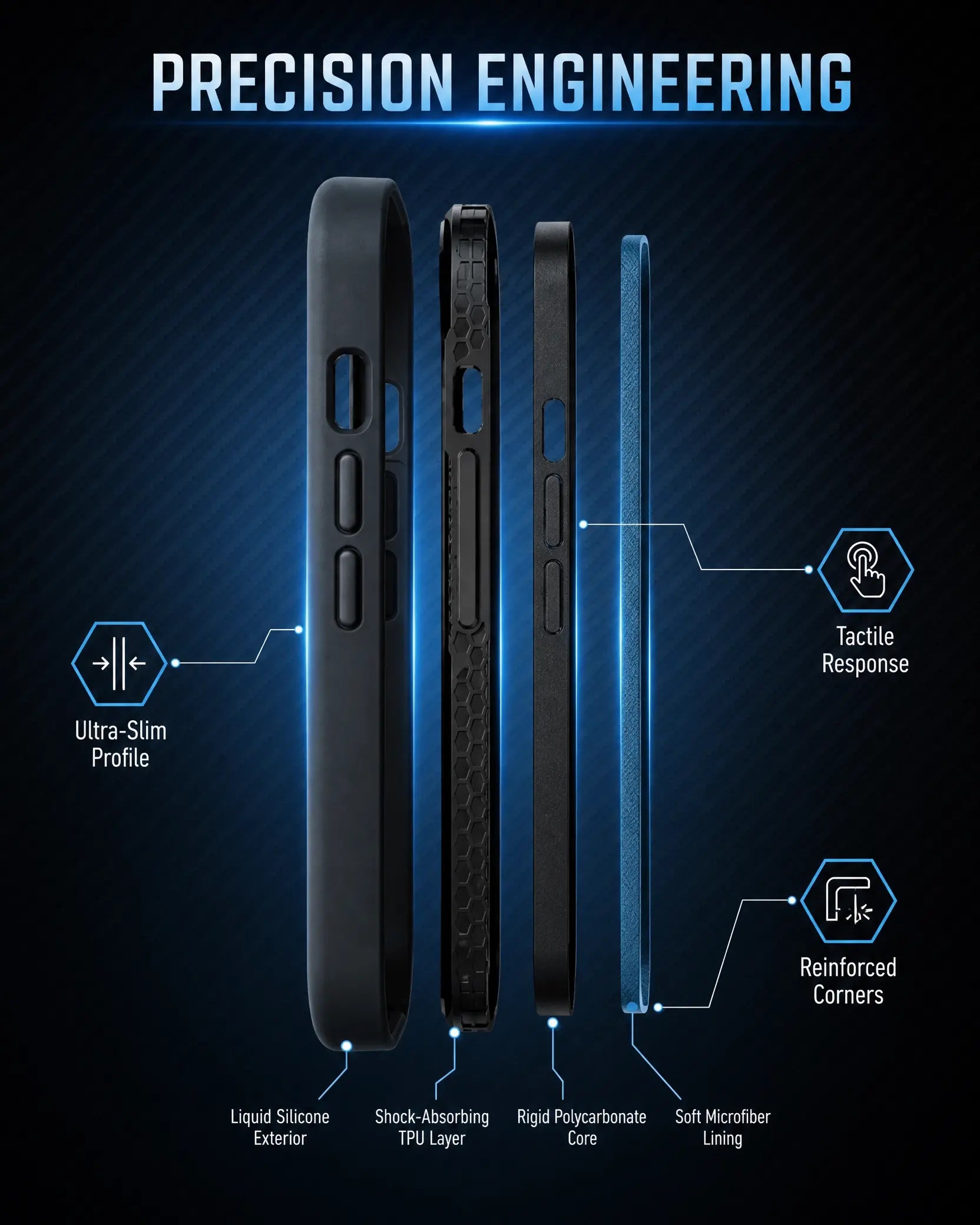 iPhone 14 Silicone Case – Shockproof, Microfiber-Lined Cover