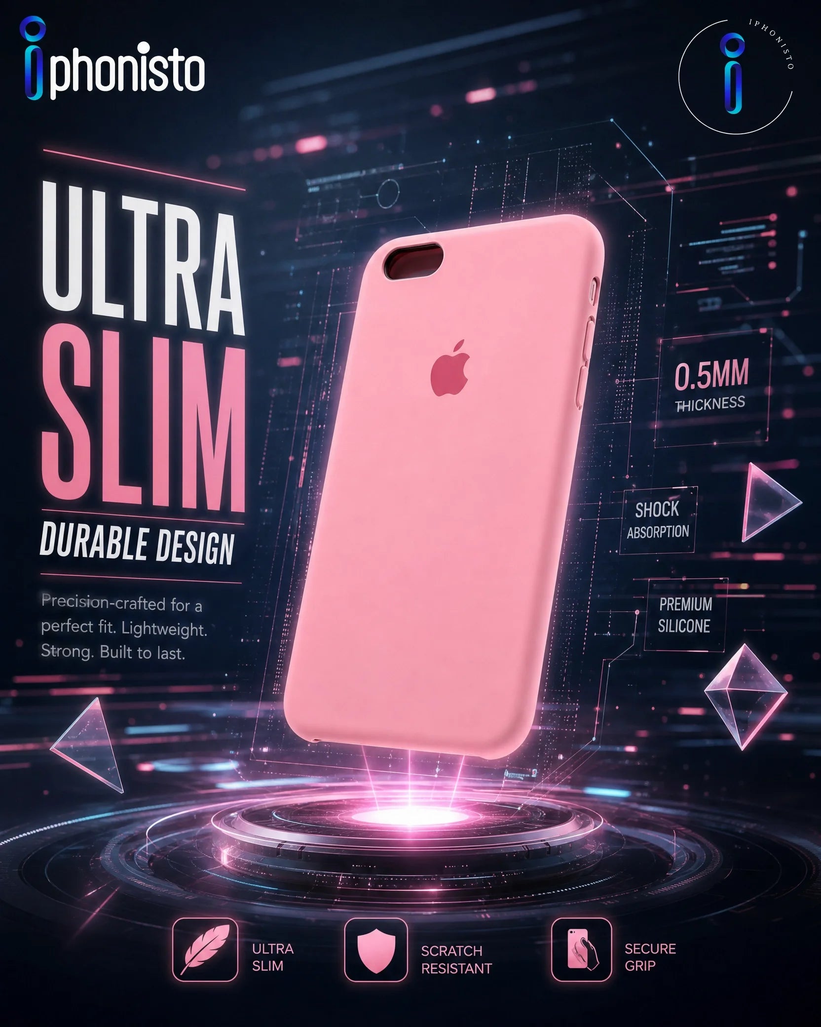Premium Silicone Case for iPhone 7 – Slim, Shockproof, Anti-Slip Protective Cover